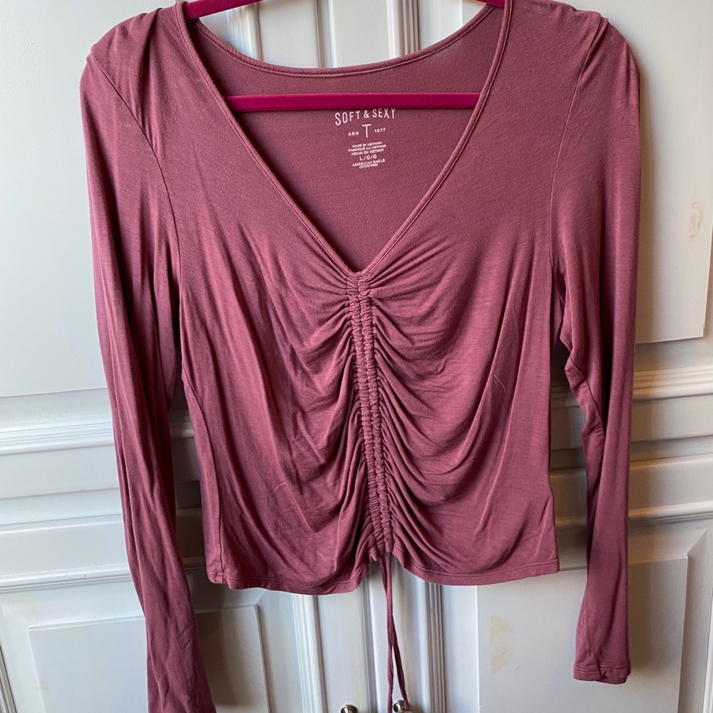 mauve blouse